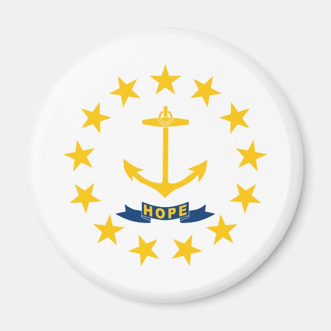 Rhode Island Staatsflagge Magnet (Vorne)