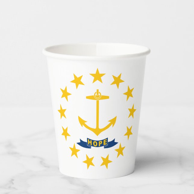 Rhode Island Staatsflagge Pappbecher (Links)