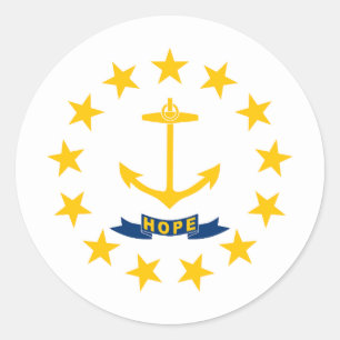 Rhode Island Staatsflagge Runder Aufkleber
