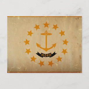 Rhode Island Staatsflagge VINTAGE Postkarte