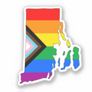 Rhode Island Staatsstolz LGBTQ Fortschrittsstolz Aufkleber