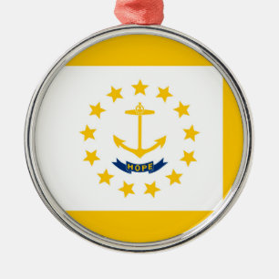 Rhode Island State Flag Design Ornament Aus Metall