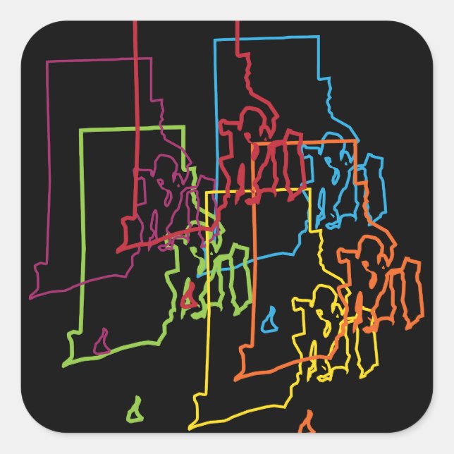 Rhode Island Stolz Quadratischer Aufkleber (Vorderseite)