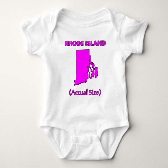 Rhode Island - tatsächliche Größe Baby Strampler (Vorderseite)