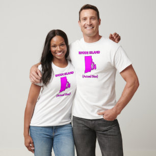 Rhode Island - tatsächliche Größe T-Shirt