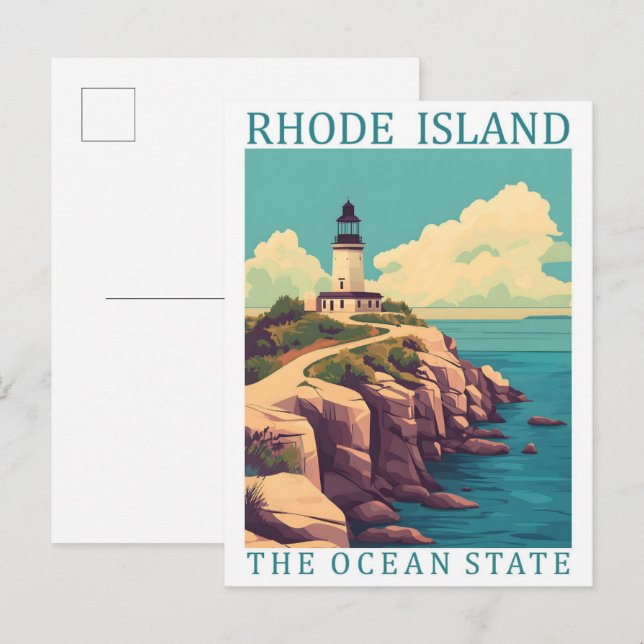 Rhode Island The Ocean Staat USA Travel Place Postkarte (Vorne/Hinten)
