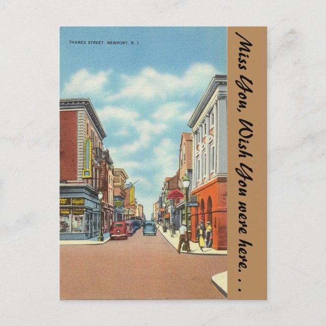 Rhode Island, Themse Street, Newport Postkarte (Vorderseite)