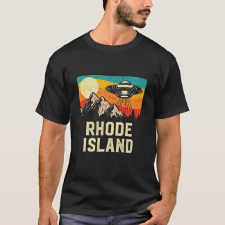 Rhode Island UFO Alien Raumschiff Berge Retro H T-Shirt