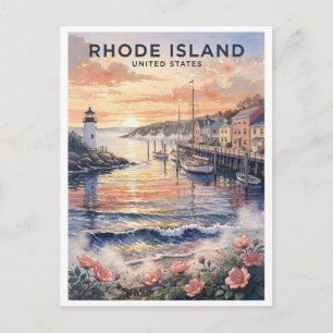 Rhode Island USA Vintage Reise Postkarte