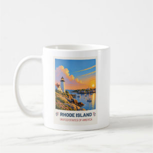 Rhode Island USA - Vintage-Reise-Tasse Kaffeetasse