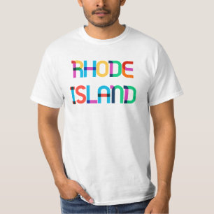 Rhode Island Vintag Retro Farbiger Pop 80er T-Shirt