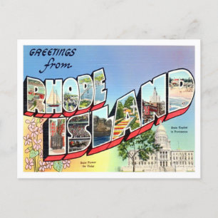 Rhode Island - Vintage Großbuchstaben Postkarte