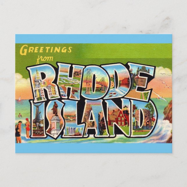 Rhode Island Vintage-Grüße-Postkarte Postkarte (Vorderseite)