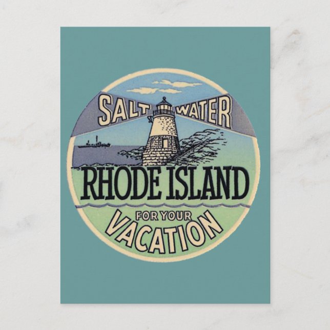 Rhode Island Vintage Postkarte (Vorderseite)