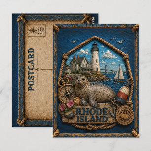 Rhode Island Vintage Reise Postkarte