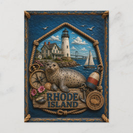 Rhode Island Vintage Reise Postkarte