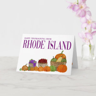 Rhode Island Watercolor Pumpkins Erntedank Card Karte