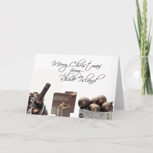 Rhode Island Weihnachtskarte, Staat spezifisch Feiertagskarte (Vorderseite)