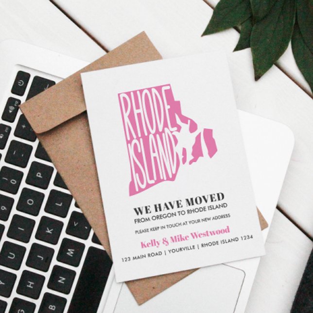 RHODE ISLAND Wir haben neue Adresse Neue Zuhause v Postkarte (Von Creator hochgeladen)