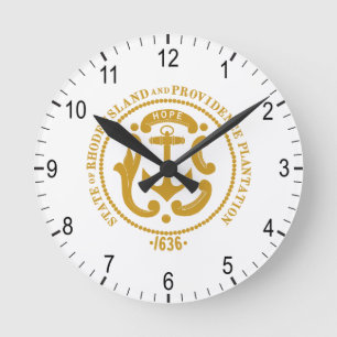 Rhode Island-Zeichen Runde Wanduhr