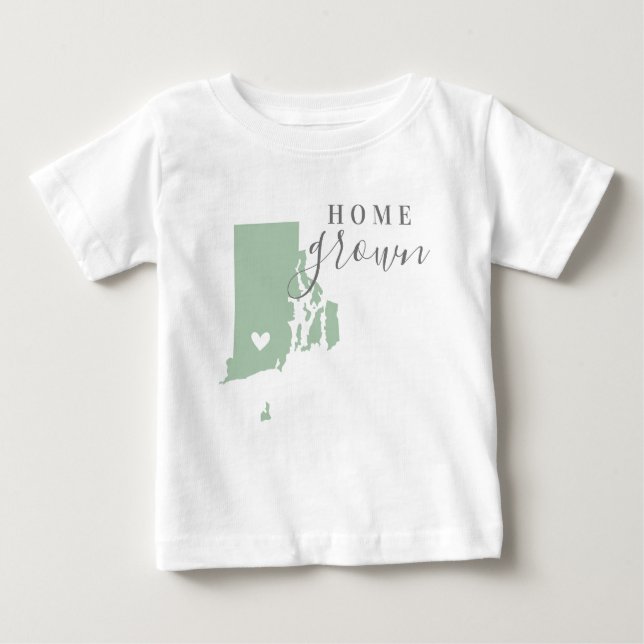 Rhode Island Zuhause Grown | Editierbarer Staat Co Baby T-shirt (Vorderseite)