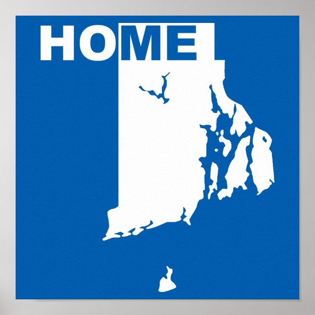 Rhode Island Zuhause weg vom Staat Poster-Zeichen Poster (Vorne)