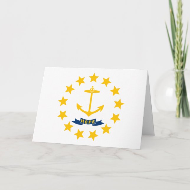 Rhode Islander Flagge, Flagge von Rhode Island Karte (Vorderseite)