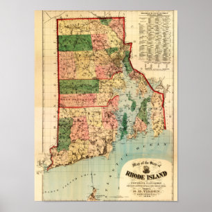 Rhode IslandPanoramic MapRhode Insel Poster
