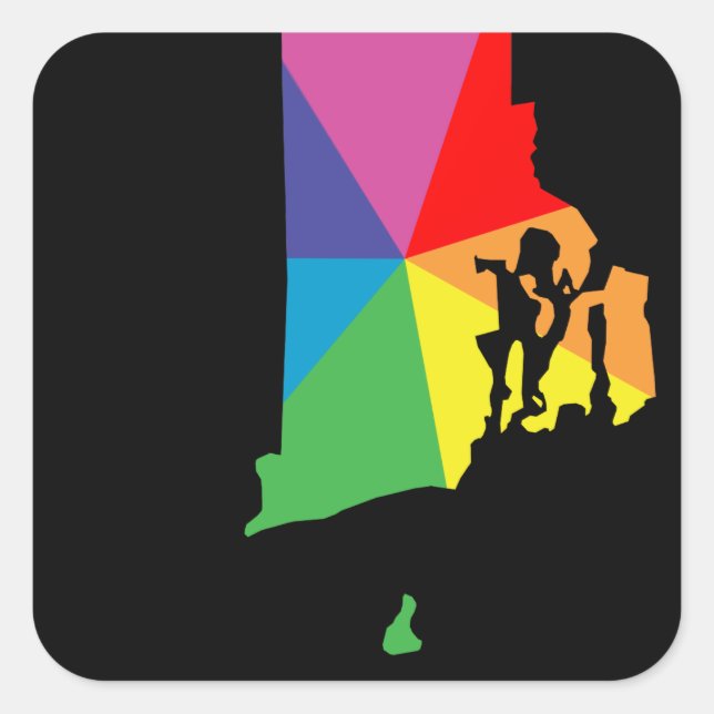 Rhodeninsel platzt quadratischer aufkleber (Vorderseite)