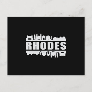 Rhodes Greece City Skyline Cityscape Funny Gift Postkarte