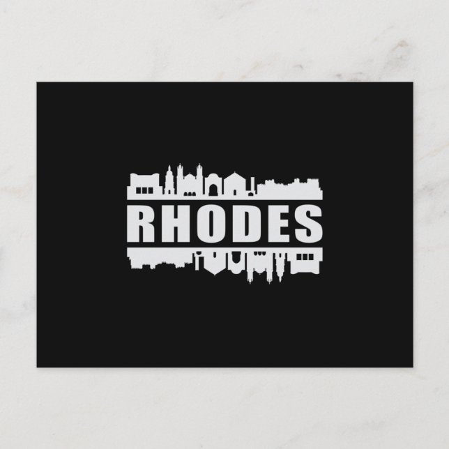 Rhodes Greece City Skyline Cityscape Funny Gift Postkarte (Vorderseite)