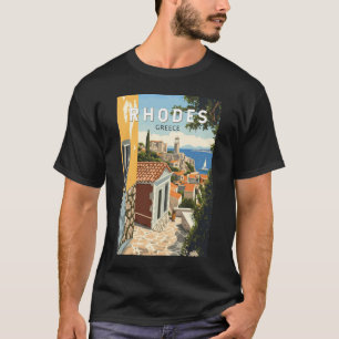 Rhodes Griechenland Altstadt Reisen Vintag T-Shirt