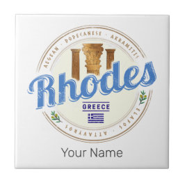 Rhodes Griechenland Vintage Insel Aegean Souvenir Fliese