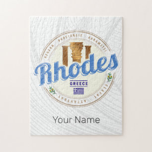 Rhodes Griechenland Vintage Insel Aegean Souvenir Puzzle