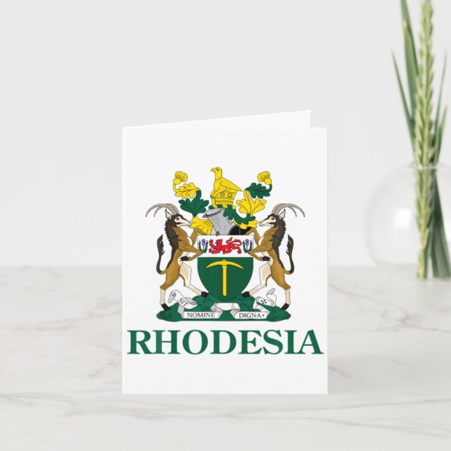 Rhodesia Coat Of Arms Zimbabwe Funny South Africa  Karte (Vorderseite)