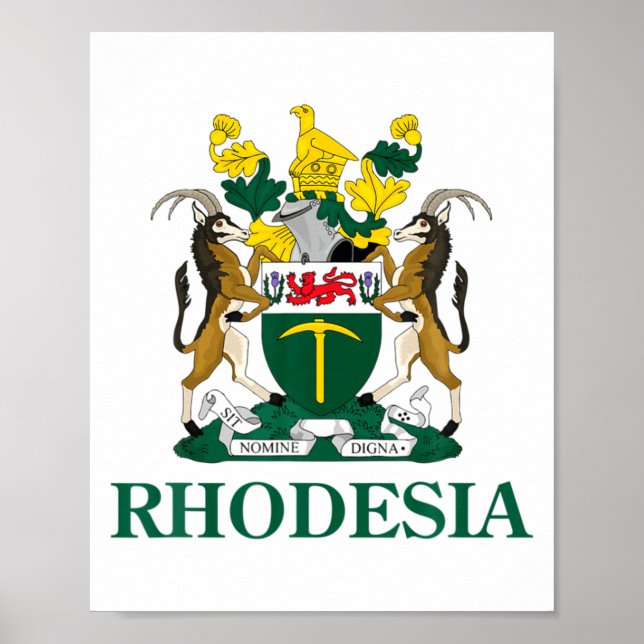 Rhodesia Coat Of Arms Zimbabwe Funny South Africa  Poster (Vorne)