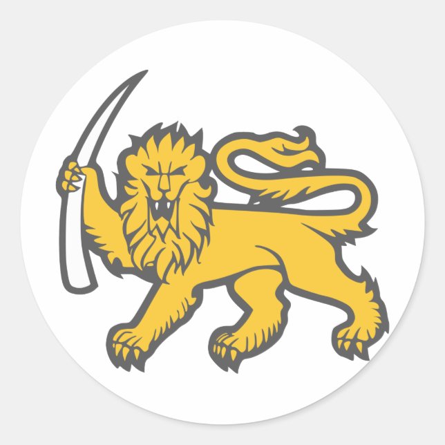 Rhodesian Lion Runder Aufkleber (Vorderseite)