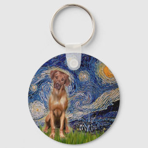 Rhodesian Ridgeback 1 - Sternennacht Schlüsselanhänger