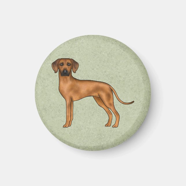 Rhodesian Ridgeback African Lion Dog Breed Green Magnet (Vorne)