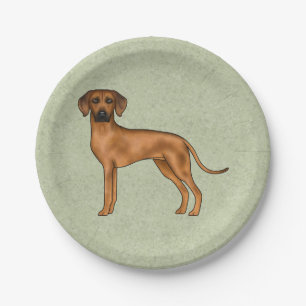 Rhodesian Ridgeback African Lion Dog Breed Green Pappteller