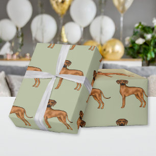 Rhodesian Ridgeback African Lion Dog Pattern Green Geschenkpapier