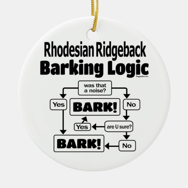 Rhodesian Ridgeback Barking Logic Keramik Ornament (Vorne)