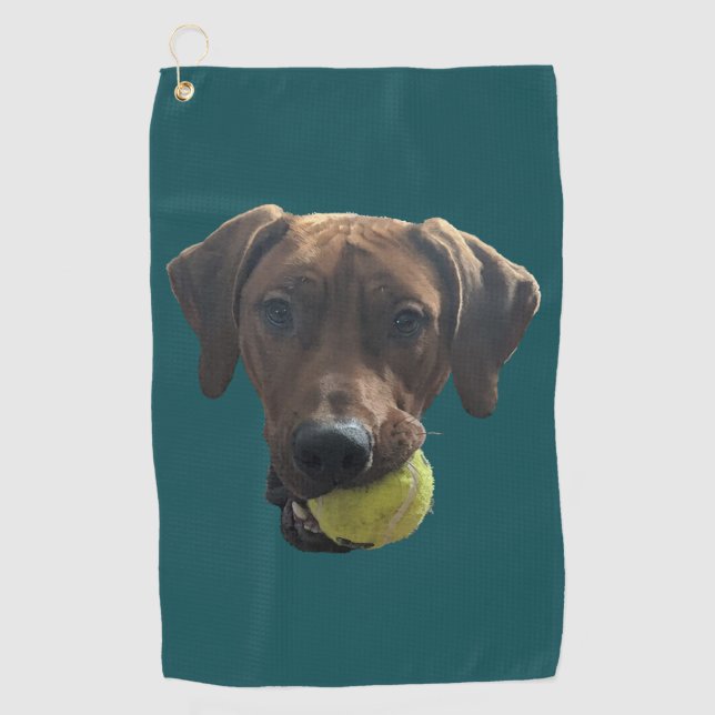Rhodesian Ridgeback bei Spielen Golfhandtuch (Vorderseite)
