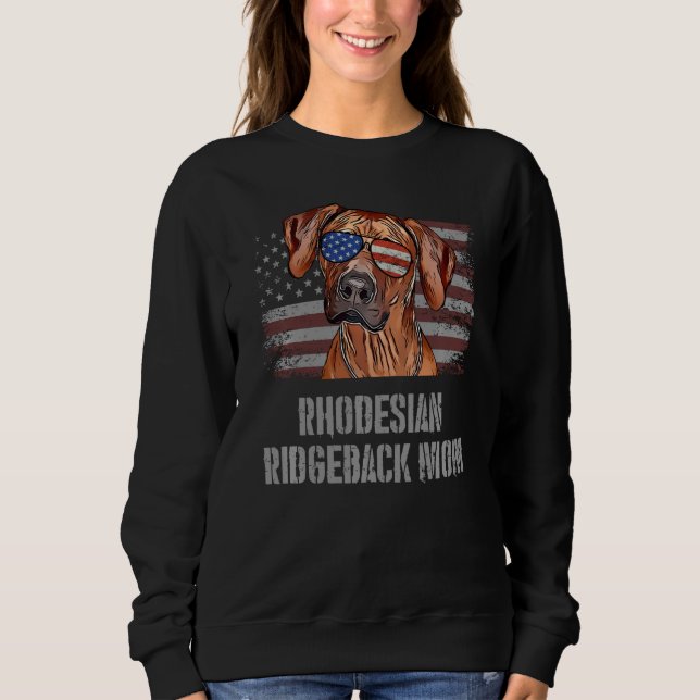 Rhodesian Ridgeback Best Dog Mama je USA Sweatshirt (Vorderseite)