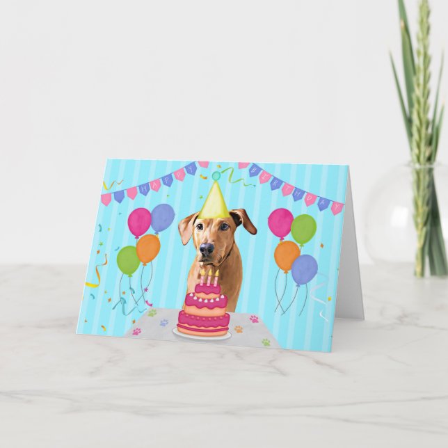 Rhodesian Ridgeback Birthday Holiday Card Karte (Vorderseite)
