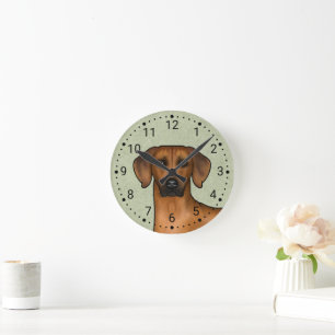 Rhodesian Ridgeback Braun Afrikanischer Löwenhund  Runde Wanduhr