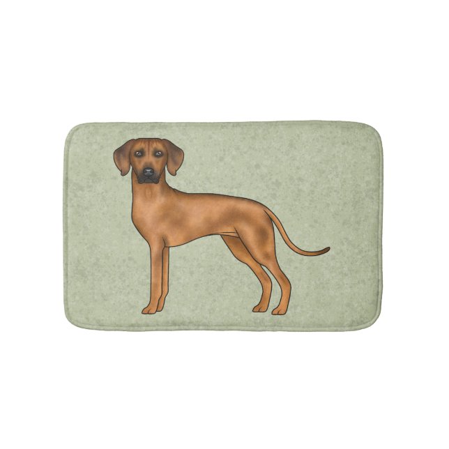Rhodesian Ridgeback Brown African Lion Dog Green Badematte (Vorderseite)