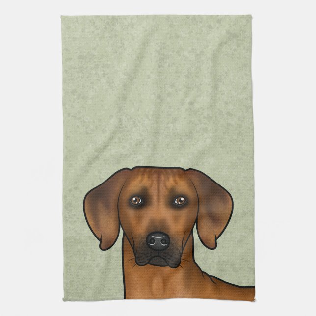 Rhodesian Ridgeback Brown African Lion Dog Head Geschirrtuch (Vertikal)