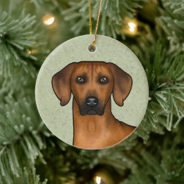 Rhodesian Ridgeback Brown African Lion Dog Head Keramik Ornament