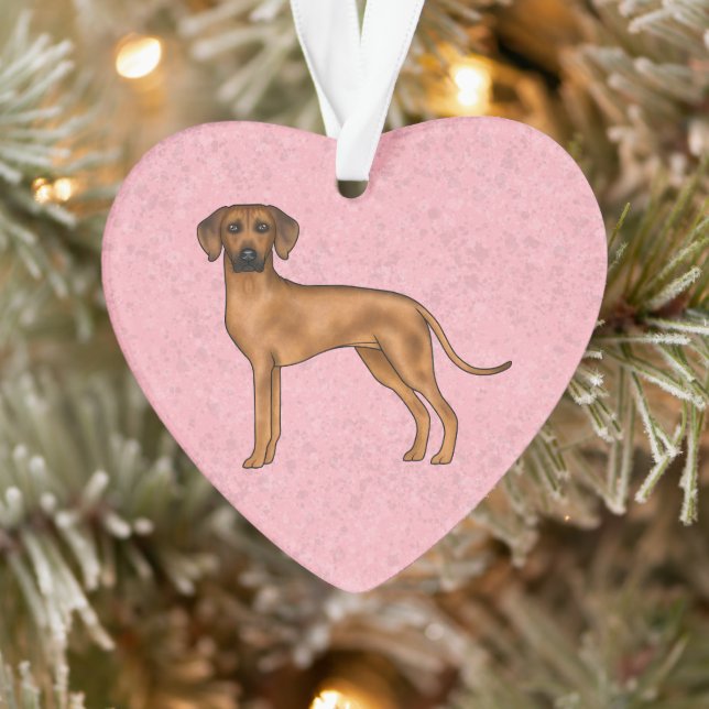 Rhodesian Ridgeback Brown African Lion Dog Pink Ornament (Baum)